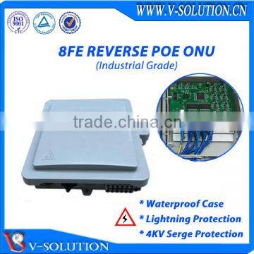 8*10/100Mbps Ethernet Interfaces Reverse PoE ONU Industrial Grade PACPON with Waterproof Thunder Prevention