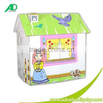 Paintable Cardboard Paper Playhouse for Kids