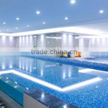 4mm thickness blue crystal glass mosaic tile for swimming pool