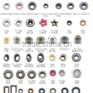 Metal eyelets, grommets