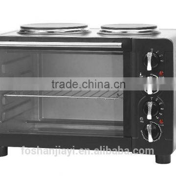 30L cheapest price toaster oven with two hotplates convectional oven for bread making for sale