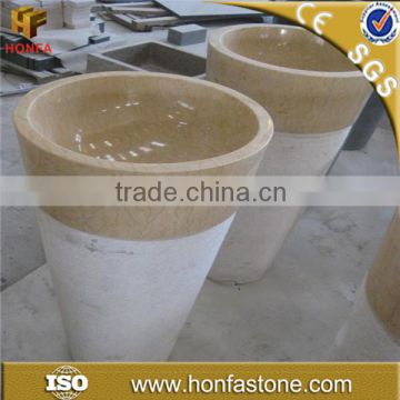 Factory customized free standing sink marble pedestal sink