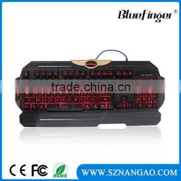 Custom cheaper USB wired three color backlit gaming keyboard