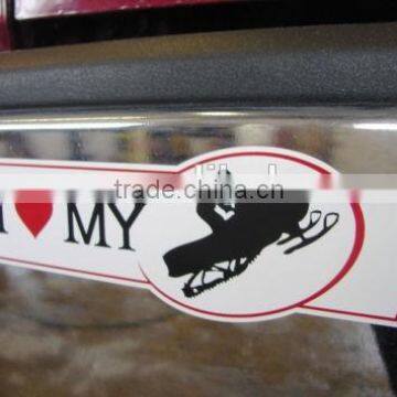 I Love My Snowmobile Funny Custom Bumper Sticker Decal