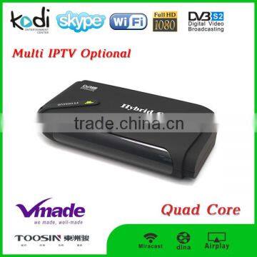 android dvb s2 dvb Hybrid Android Tv Box amlogic s805 android tv box Quad core 1080p