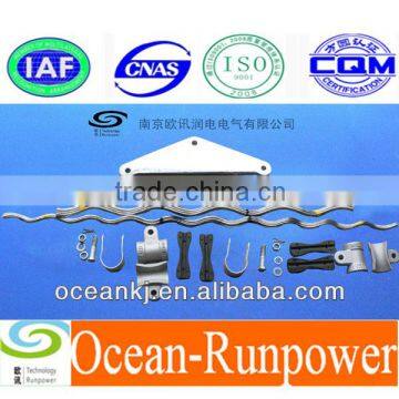 heliformed double suspension set for OPGW cable