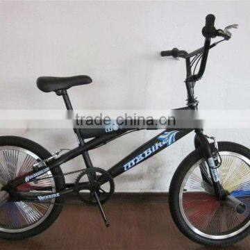 2016 one set steel frame and oem spoke chinese freestyle BMX bicycle wholesale