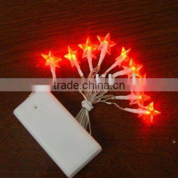 Battery LED string light/10 clear star/3v