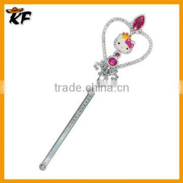 cheap lovely silvery plated kitty birthday party fairy wand for kids