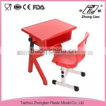 New design eco-friendly school desk with attached chair