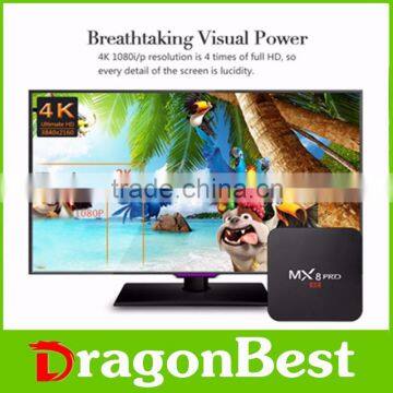 Customized Kodi Fully Loaded MX8 Pro Amlogic S905 Android 5.1 Quad Core Smart TV Box Wifi 4K With Live