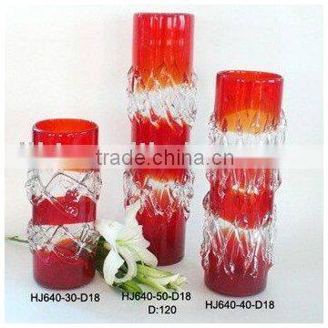 Murano Glass Vases in Red