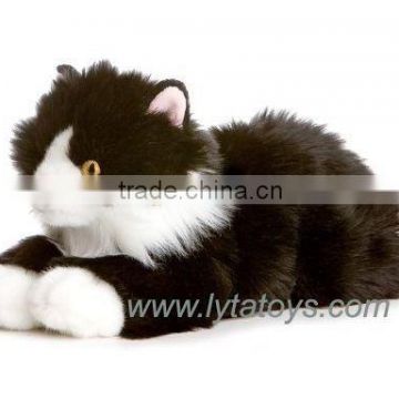 Plush Toy Cat Lifelike Animal Soft Black Cat Plush Stuffed Toys