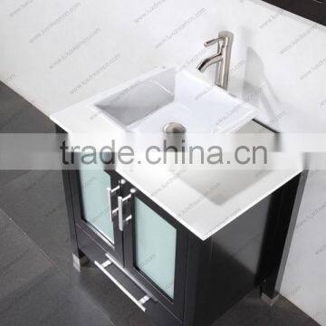 Ceramic Diamond Vessel Solid Wood Bath Furniture With Matel Legs photo-2