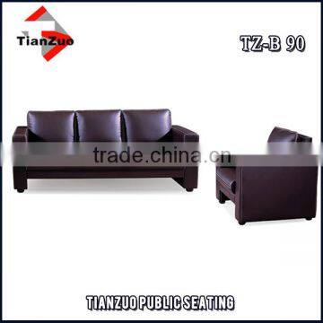 Deep purple leather reception sofas