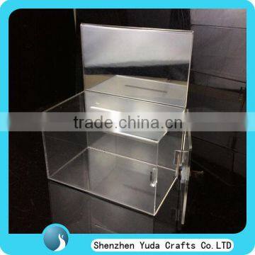 Buy China Made Acrylic Charity Donation Box Clear Acrylic Locking Fundraising Box