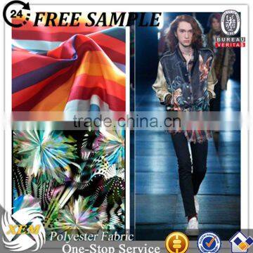 fashion fabric 2016 digital printing fabric satin for bomber jacket