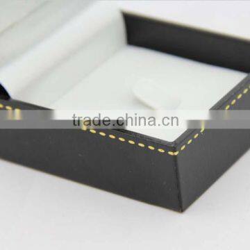 Custom Made Ring Jewelry Box With Gold Stamping Logo and White Velvet Insert photo-3