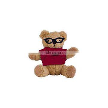 embroidery imprinted promotional logo black glasses bear dress scarf beanbag bandana t-shirt bib tie ribbon animal toys