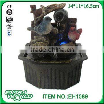 home decorative small fountain with bird drinking water