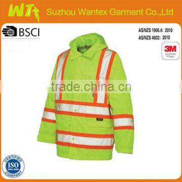 hi vis waterproof winter men jacket reflective safety reflective working jacket for men