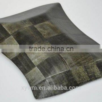 Black Woven Wooden Serving Tray and Plate photo-4