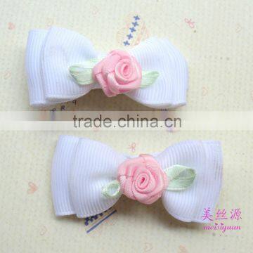 Cute Fancy Wholesale Kids Fabric Ribbon Bow Hair Clips For Baby Girls Accessories photo-4