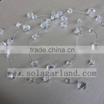 1.2M Crystal Diamond Drop Beaded Branch Wire Acrylic Bead Garland Crystal Beads Wedding Table Decorations photo-2