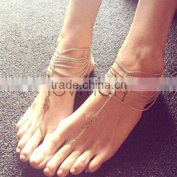 Anklet with toe ring barefoot sandals anklets