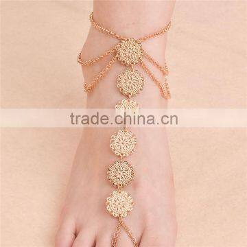 Fashion Foot Chain Carving Disc Barefoot Sandals