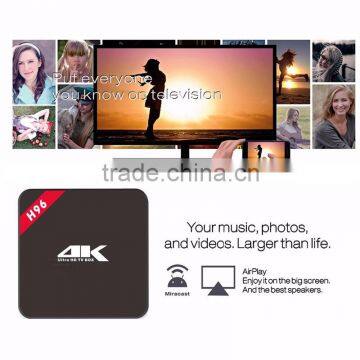 Smart tv boxH96 4K Amlogic S905 1g 8g Android 6.0 TV BOX Kodi fully loaded