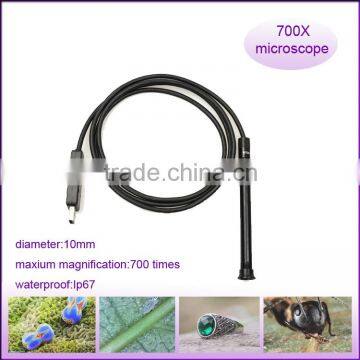 mini portable 700x waterproof 4led handheld usb digital microscope
