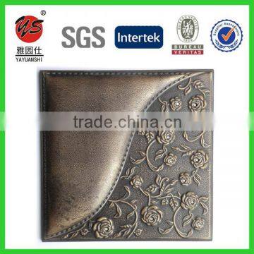 Office ceiling and background 3d PU leather carved pvc foam wall panel