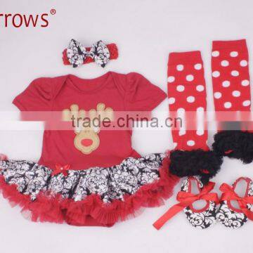 Western Girls Outfits 2016 New Years Children Clothing Set Kids Christmas Clothes for Cute Baby Girl photo-5