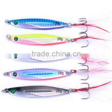 28g 7.7cm Fishing Natural Lead Casting Jig Metal Slice Fishing Lures