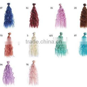 Purple Ombre Wavy Hair Curly Extension Bundles for Doll photo-5