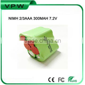 Rechargeable 2/3AAA 300mAh 7.2V Remote Airplane Ni-Mh battery