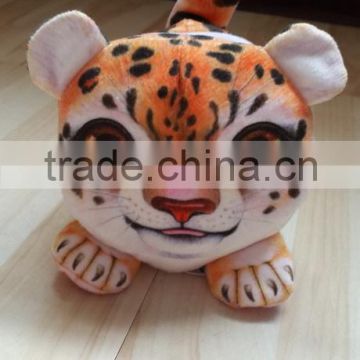 3 D plush brown leopard cellphone seat plush toy brown leopard shaped mobile phone holder plush animal shaped mobile seat holder