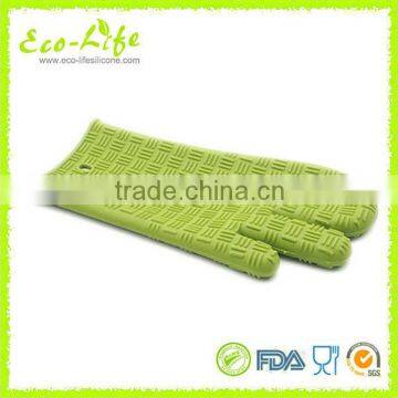 Longer 34cm Ticker 230G 3 Fingers Kitchen Silicone Oven Mitt, BBQ Gloves photo-2