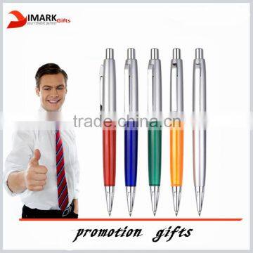 colorful plastic ballpoint pen/push button promotional logo pen