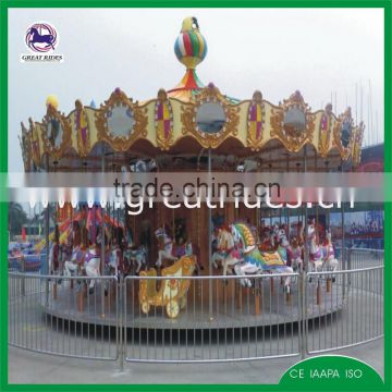 Popular park rides electric fiberglass carousel horses