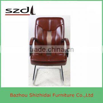 Office upholstered leather armchair without wheels SD-5310V