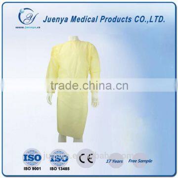 top quality PP waterproof disposable Yellow isolation gown