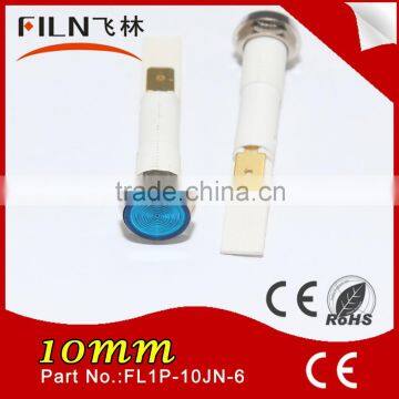 Dia 10mm nylon PA66 Flat Head waterproof panel mount 120v led signal lamp indicator lights