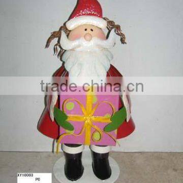 holiday home decor handicrafts, wrought iron Father Christmas, Metal Santa Claus figure, wholesale christmas ornament suppliers