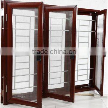 Wood grain finish aluminium casement window