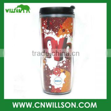 Double wall coffee plastic mug