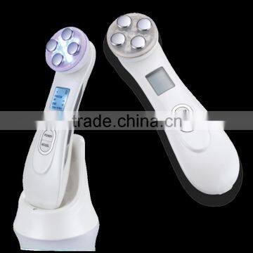 Mini Home Use Facial Beauty Device 6 Color Ultrasonic Led Lights Photon Face Massager photo-3