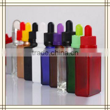 Trade Assurance! wholesale 15ml 30ml matte black rectangle/square glass dropper bottles for beard oil with pipette dropper