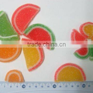 Sugar Coated Fruit Slice Shaped Soft Candy Jelly Gummy Watermelon